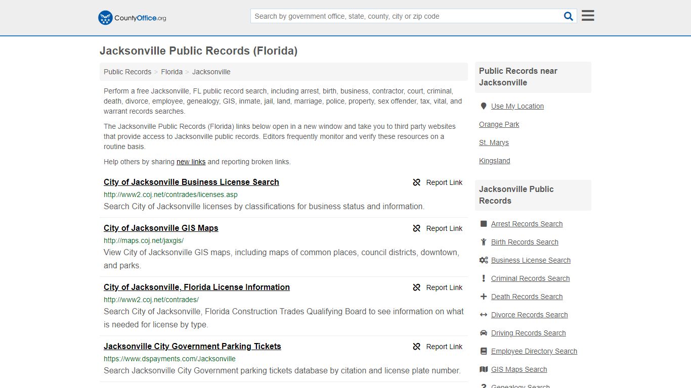 Jacksonville Public Records (Florida) - County Office